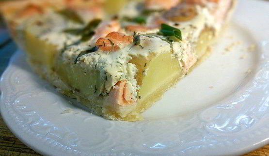 тарт с лососем и картофелем