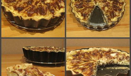 тарт с маком, творогом и яблоками