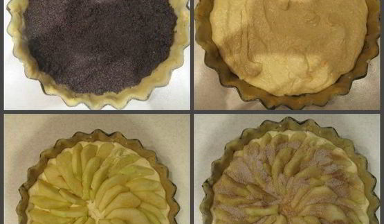 тарт с маком, творогом и яблоками