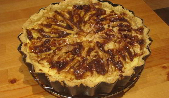 тарт с маком, творогом и яблоками