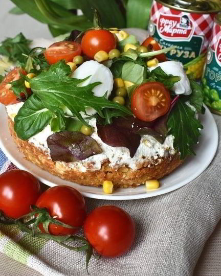 Рецепт тарта с творогом, овощами и зеленью
