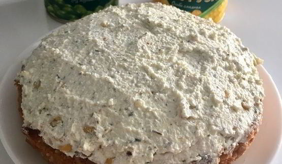 тарт с творогом, овощами и зеленью