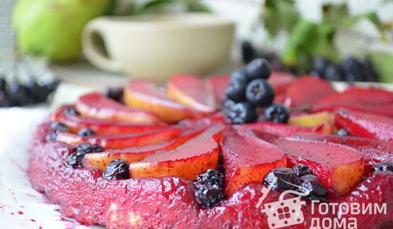 тарт татен с грушами и черноплодной рябиной