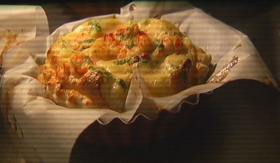 тарты с раковыми шейками и зеленью