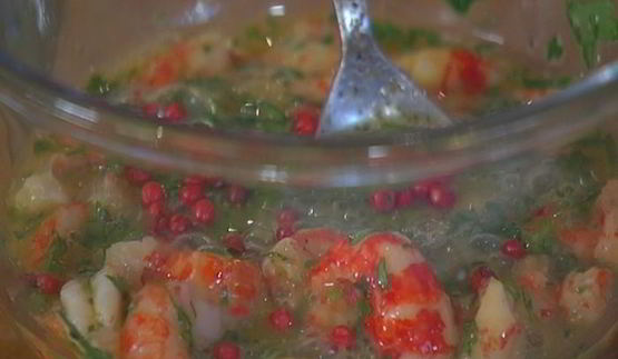 тарты с раковыми шейками и зеленью