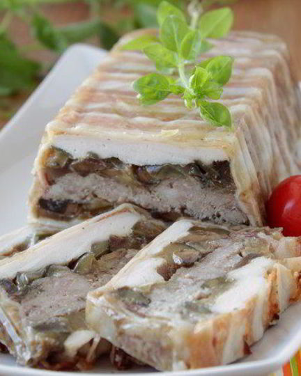 Рецепт террина с баклажанами и шампиньонами