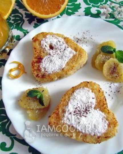 Рецепт французских тостов в виде сердца