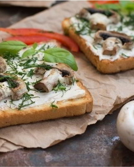 Рецепт хрустящих тостов с грибами