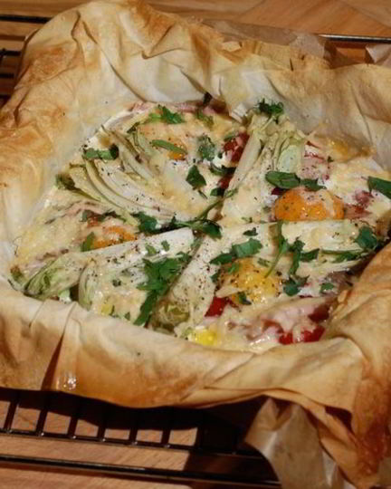 Рецепт королевской яичницы на тесте фило