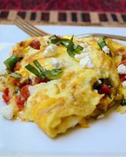 Рецепт яичницы с помидорами и сладким перцем