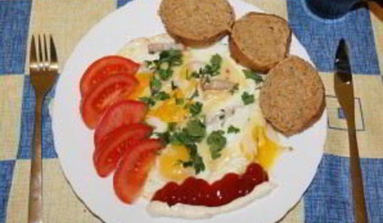 яичница с сыром плавленным