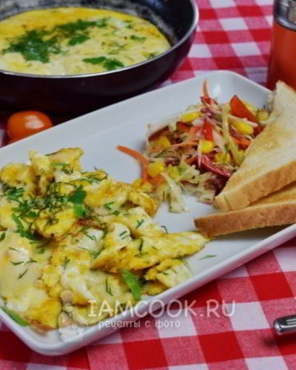 Рецепт яичницы с сыром