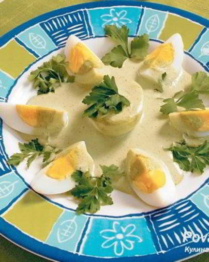 Рецепт яйца под зеленым соусом