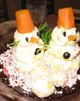 Закуска Крабовые снеговики