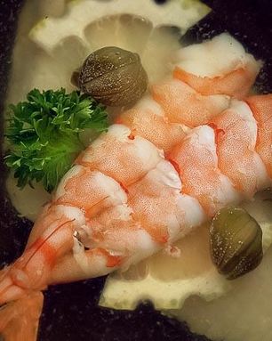 Заливное из судака и креветок