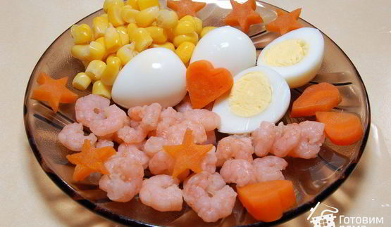 заливное яйца фаберже с креветками