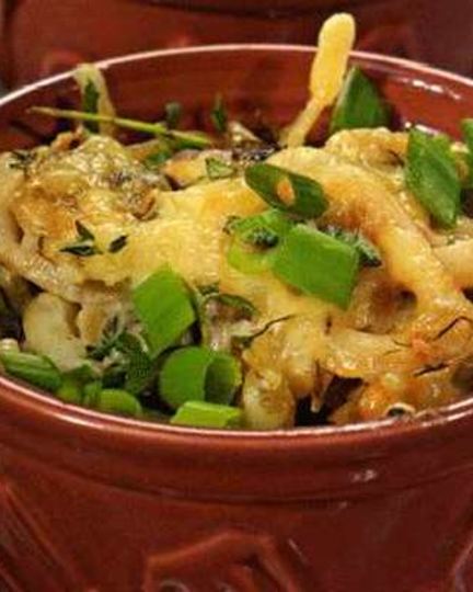 Рецепт грибной жульен с кальмарами в духовке