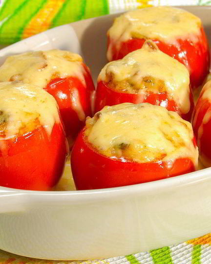 Рецепт помидоров, запеченных с жюльеном