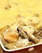 Жульен с рыбой и грибами