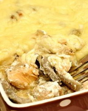 Жульен с рыбой и грибами