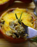 Жульен с вешенками и баклажанами