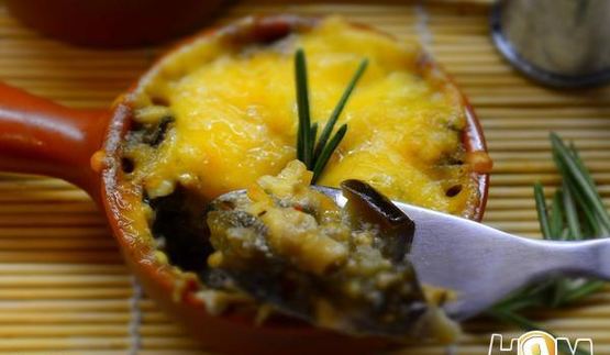 жульен с вешенками и баклажанами