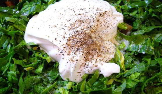 жюльен с грибами и шпинатом