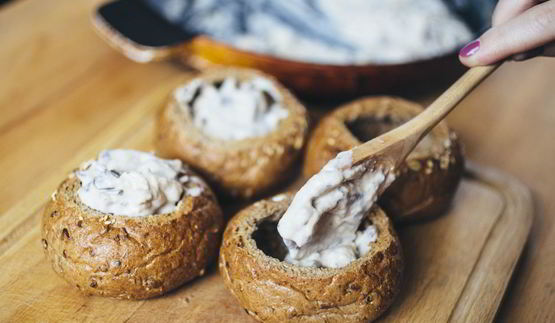 жюльен в хрустящей булочке